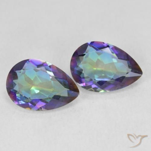 Gemas de Cuarzo Místico Multicolor natural de 3.42 ct, En forma de pera, VVS-VS