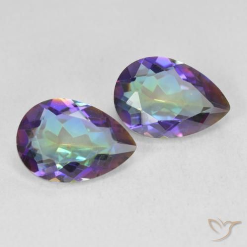 Gemas de Cuarzo Místico Multicolor natural de 3.43 ct, En forma de pera, VVS-VS