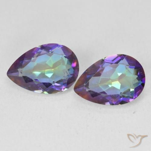 Gemas de Cuarzo Místico Multicolor natural de 3.44 ct, En forma de pera, VVS-VS