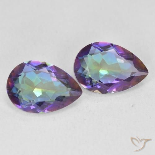 Gemas de Cuarzo Místico Multicolor natural de 3.44 ct, En forma de pera, VVS-VS