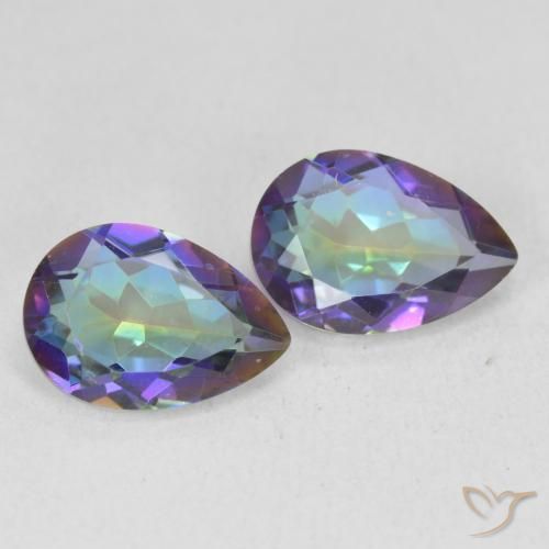 Gemas de Cuarzo Místico Multicolor natural de 3.45 ct, En forma de pera, VVS-VS