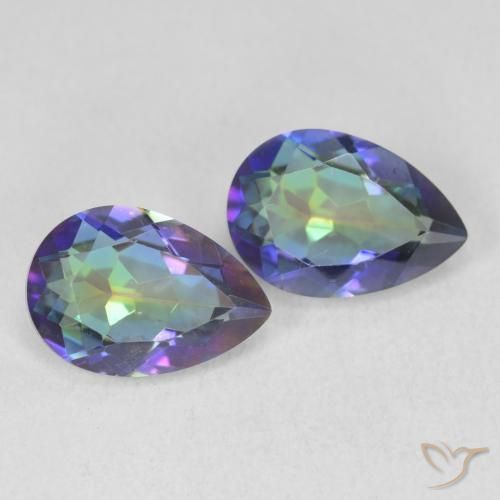 Gemas de Cuarzo Místico Multicolor natural de 3.45 ct, En forma de pera, VVS-VS
