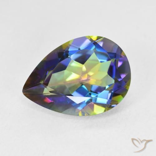 4.91ct Natural Multicolor Cuarzo Místico, En forma de pera, VVS