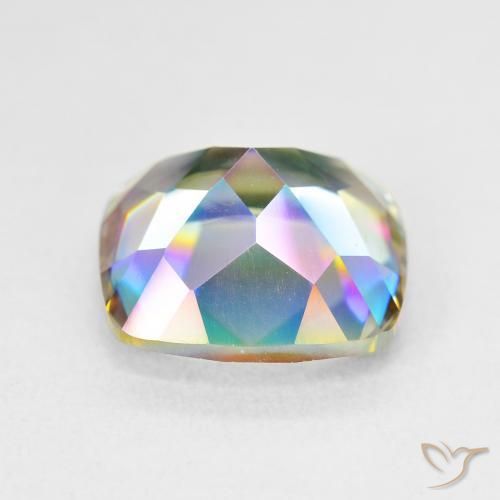Cuarzo Místico Multicolor natural de 6.64 ct, Forma Cojín, VVS