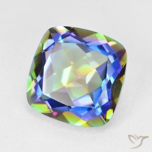 Cuarzo Místico Multicolor natural de 6.69 ct, Forma Cojín, VVS
