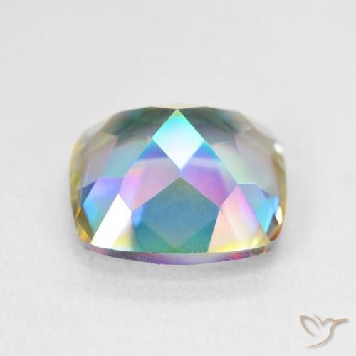 Cuarzo Místico Multicolor natural de 6.69 ct, Forma Cojín, VVS