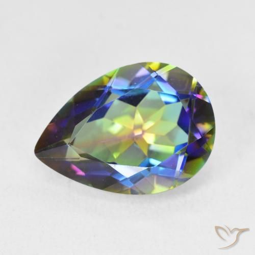 4.90ct Natural Multicolor Cuarzo Místico, En forma de pera, VVS