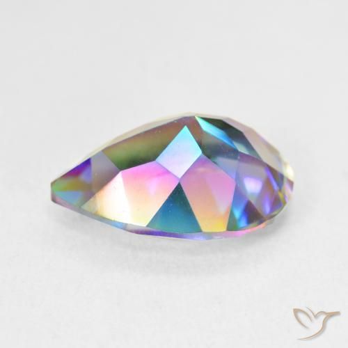 Cuarzo Místico Multicolor natural de 4.90 ct, En forma de pera, VVS