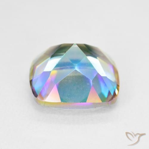 Cuarzo Místico Multicolor natural de 6.98 ct, Forma Cojín, VVS