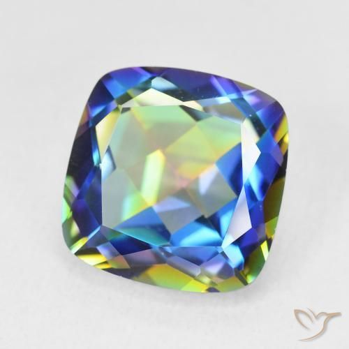 Cuarzo Místico Multicolor natural de 6.74 ct, Forma Cojín, VVS