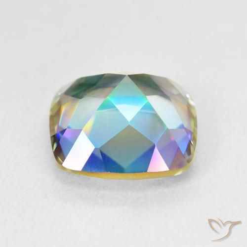 Cuarzo Místico Multicolor natural de 6.74 ct, Forma Cojín, VVS