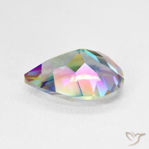 Cuarzo Místico Multicolor natural de 5.05 ct, En forma de pera, VVS