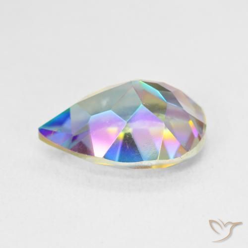 Cuarzo Místico Multicolor natural de 5.07 ct, En forma de pera, VVS