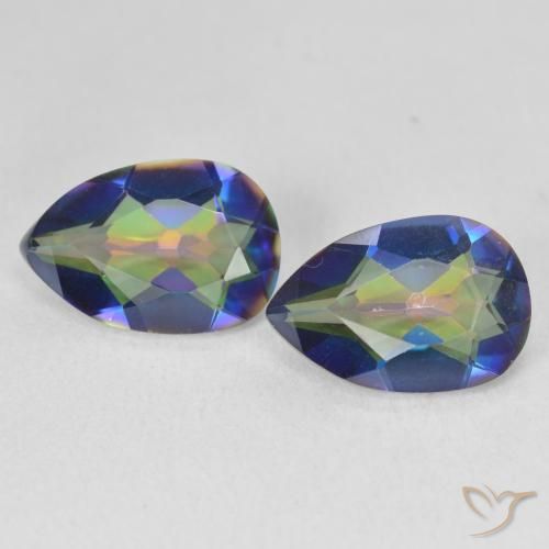 4.75ctw Natural Multicolor Cuarzo Místico, En forma de pera, VVS-VS