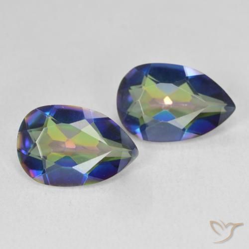 Gemas de Cuarzo Místico Multicolor natural de 4.75 ct, En forma de pera, VVS-VS