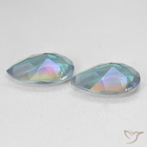 Gemas de Cuarzo Místico Multicolor natural de 4.75 ct, En forma de pera, VVS-VS
