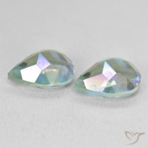 Gemas de Cuarzo Místico Multicolor natural de 3.31 ct, En forma de pera, VVS-VS