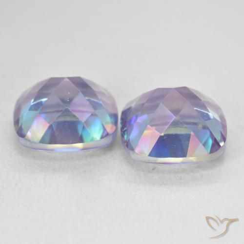 Gemas de Cuarzo Místico Multicolor natural de 8.55 ct, Forma Cojín, VVS-VS