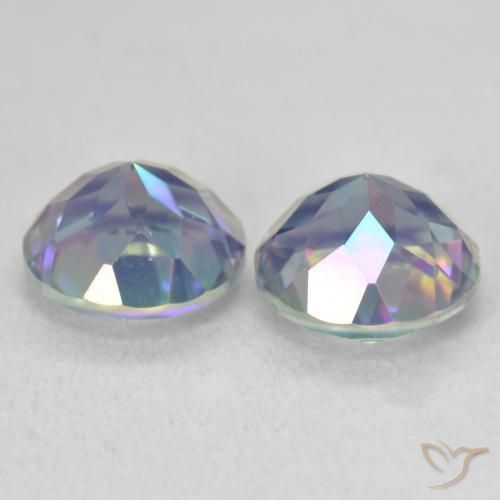 Gemas de Cuarzo Místico Multicolor natural de 3.93 ct, Redondo, VVS-VS