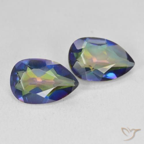 Gemas de Cuarzo Místico Multicolor natural de 4.95 ct, En forma de pera, VVS-VS