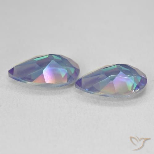 Gemas de Cuarzo Místico Multicolor natural de 4.95 ct, En forma de pera, VVS-VS