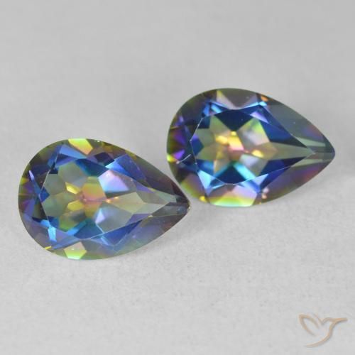 Gemas de Cuarzo Místico Multicolor natural de 3.70 ct, En forma de pera, VVS-VS
