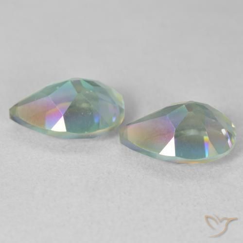 Gemas de Cuarzo Místico Multicolor natural de 3.70 ct, En forma de pera, VVS-VS
