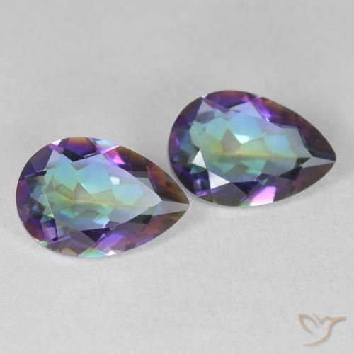 Gemas de Cuarzo Místico Multicolor natural de 3.26 ct, En forma de pera, VVS-VS