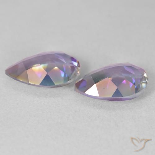 Gemas de Cuarzo Místico Multicolor natural de 3.26 ct, En forma de pera, VVS-VS