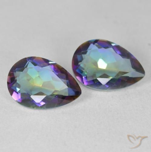 Gemas de Cuarzo Místico Multicolor natural de 3.33 ct, En forma de pera, VS