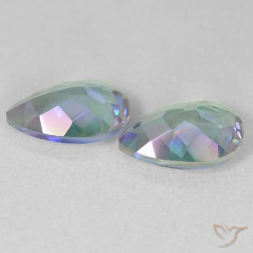 Gemas de Cuarzo Místico Multicolor natural de 3.37 ct, En forma de pera, VS