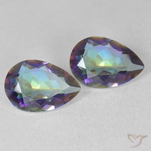 Gemas de Cuarzo Místico Multicolor natural de 3.24 ct, En forma de pera, VS