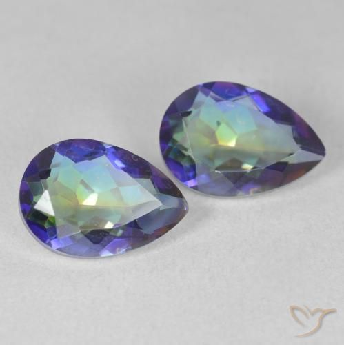 Gemas de Cuarzo Místico Multicolor natural de 3.48 ct, En forma de pera, VS