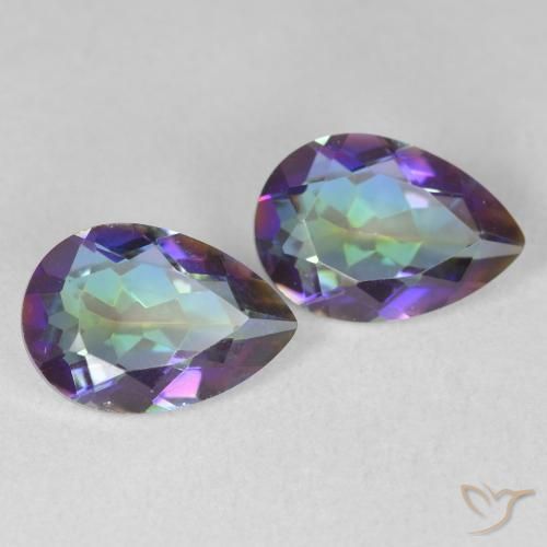Gemas de Cuarzo Místico Multicolor natural de 3.37 ct, En forma de pera, VS