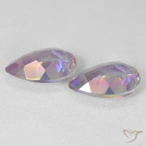 Gemas de Cuarzo Místico Multicolor natural de 3.37 ct, En forma de pera, VS