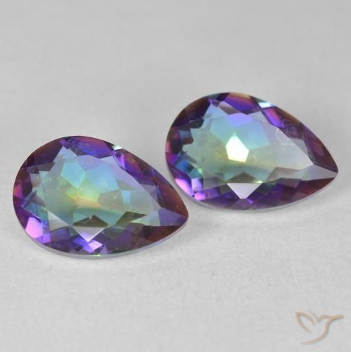 Gemas de Cuarzo Místico Multicolor natural de 3.45 ct, En forma de pera, VS