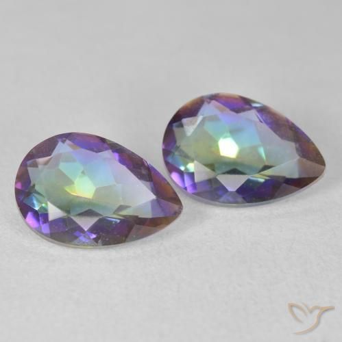 Gemas de Cuarzo Místico Multicolor natural de 3.33 ct, En forma de pera, VS