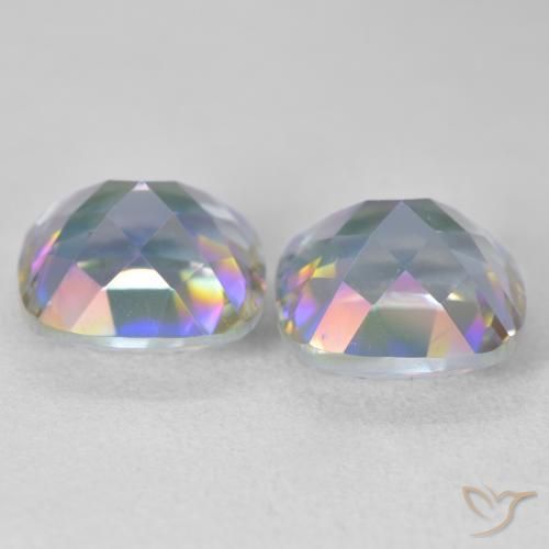 Gemas de Cuarzo Místico Multicolor natural de 8.49 ct, Forma Cojín, VVS-VS