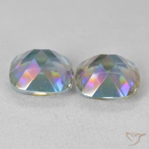 Gemas de Cuarzo Místico Multicolor natural de 4.04 ct, Forma Cojín, VVS-VS
