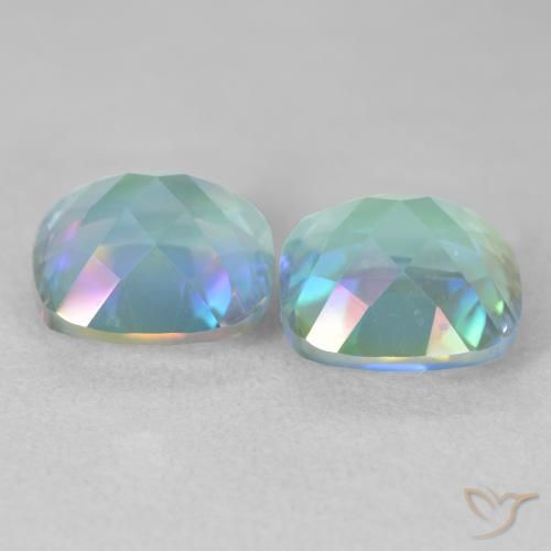Gemas de Cuarzo Místico Multicolor natural de 8.26 ct, Forma Cojín, VVS-VS