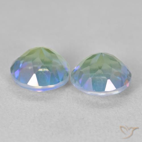 Gemas de Cuarzo Místico Multicolor natural de 3.82 ct, Redondo, VVS-VS