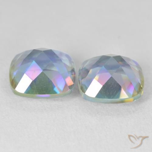 Gemas de Cuarzo Místico Multicolor natural de 8.47 ct, Forma Cojín, VVS