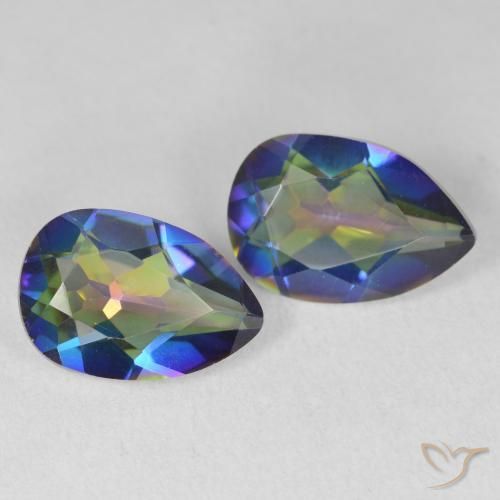 Gemas de Cuarzo Místico Multicolor natural de 5.29 ct, En forma de pera, VVS-VS