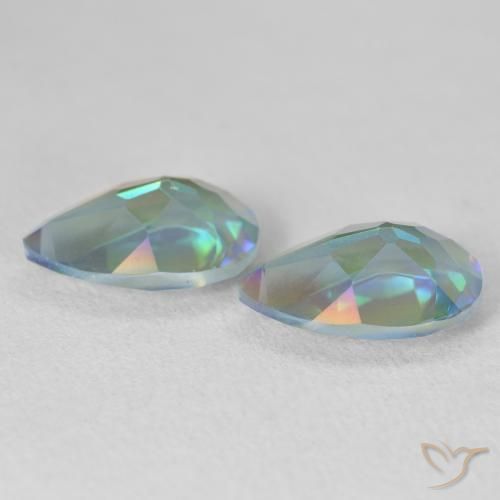 Gemas de Cuarzo Místico Multicolor natural de 5.29 ct, En forma de pera, VVS-VS