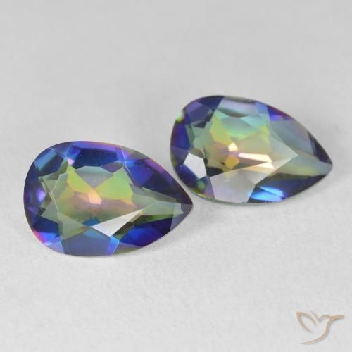 Gemas de Cuarzo Místico Multicolor natural de 5.04 ct, En forma de pera, VVS
