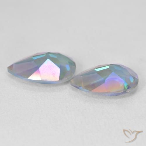 Gemas de Cuarzo Místico Multicolor natural de 5.04 ct, En forma de pera, VVS