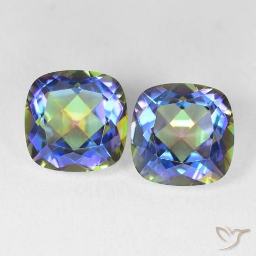 8.64ctw Natural Multicolor Cuarzo Místico, Forma Cojín, VVS