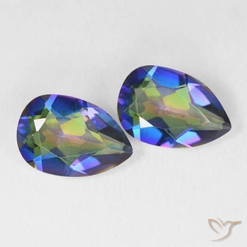 5.00ctw Natural Multicolor Cuarzo Místico, En forma de pera, VVS