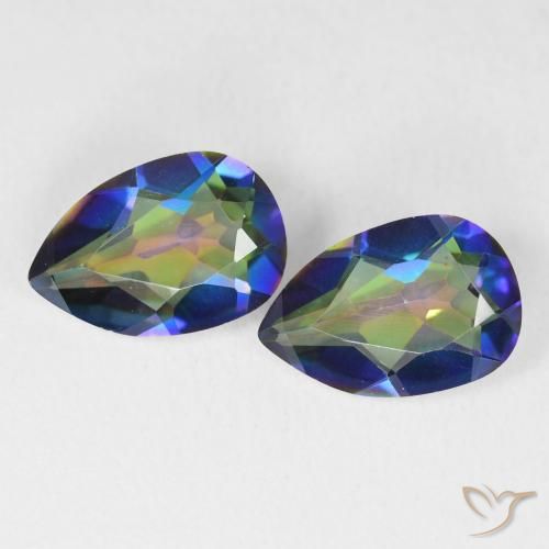 Gemas de Cuarzo Místico Multicolor natural de 5.00 ct, En forma de pera, VVS