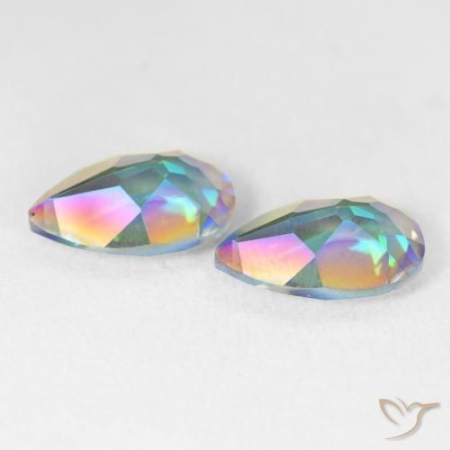Gemas de Cuarzo Místico Multicolor natural de 5.00 ct, En forma de pera, VVS